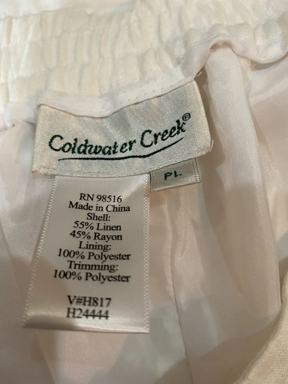 Coldwater Creek White Wide-Leg Linen Blend Pants - Picture 3 of 5